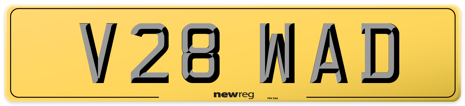 V28 WAD Rear Number Plate
