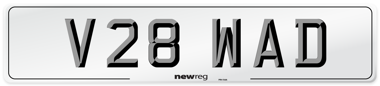 V28 WAD Front Number Plate