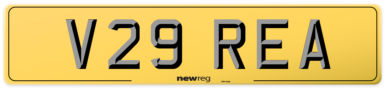 V29 REA Rear Number Plate