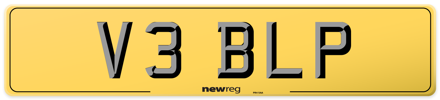 V3 BLP Rear Number Plate