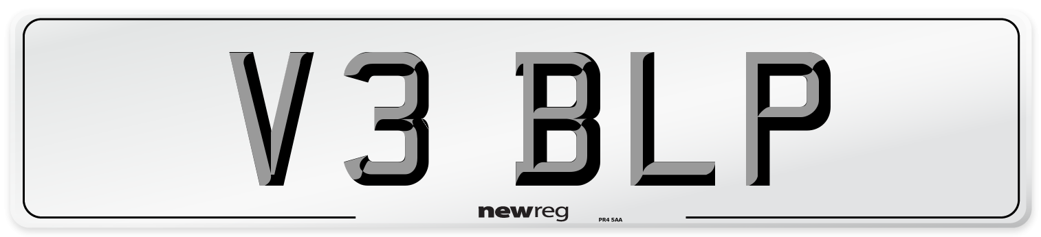 V3 BLP Front Number Plate