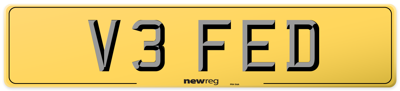 V3 FED Rear Number Plate
