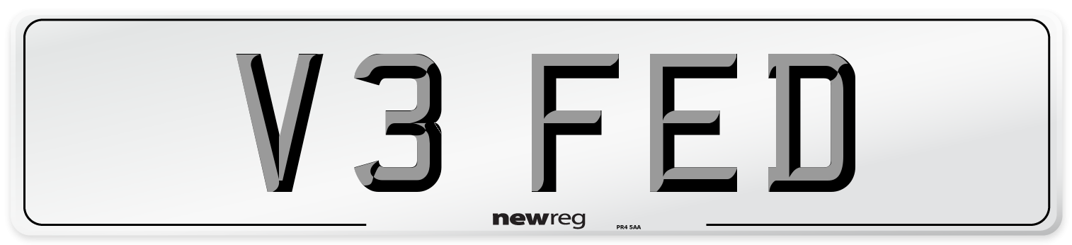 V3 FED Front Number Plate