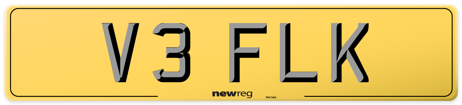 V3 FLK Rear Number Plate