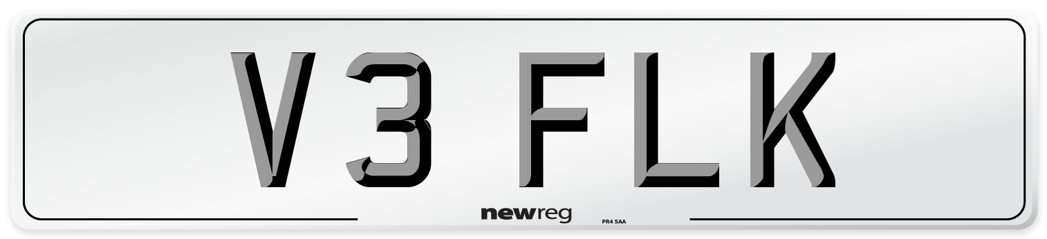 V3 FLK Front Number Plate