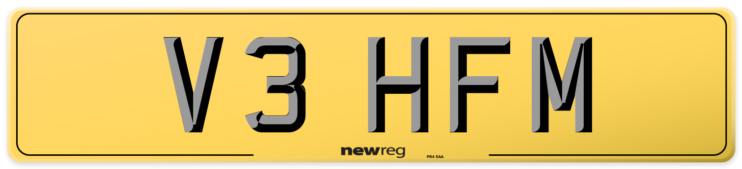 V3 HFM Rear Number Plate