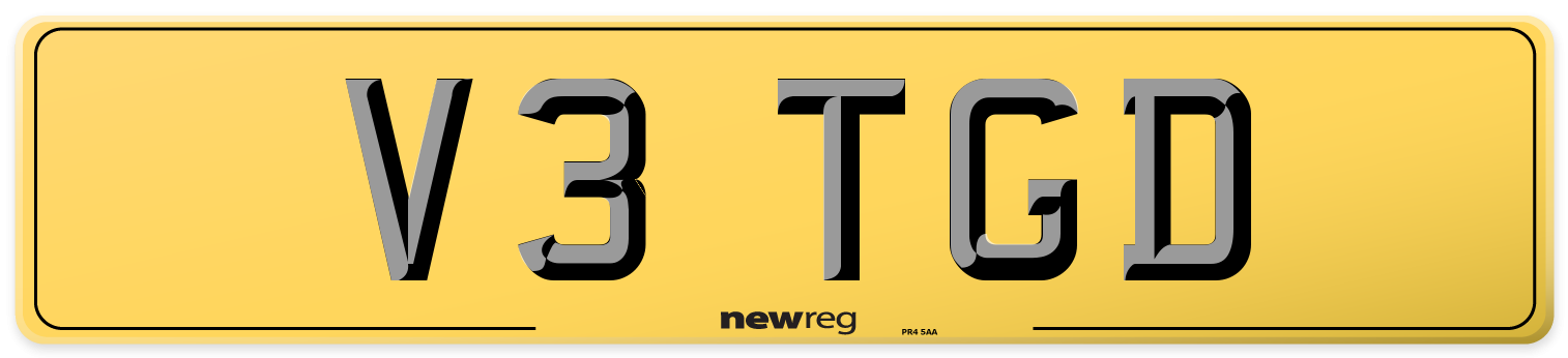 V3 TGD Rear Number Plate
