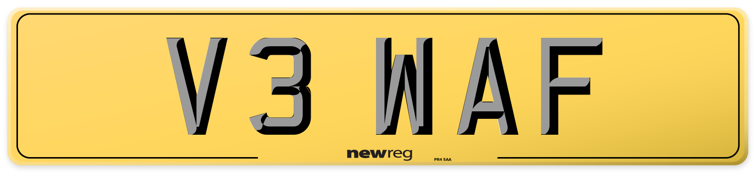 V3 WAF Rear Number Plate