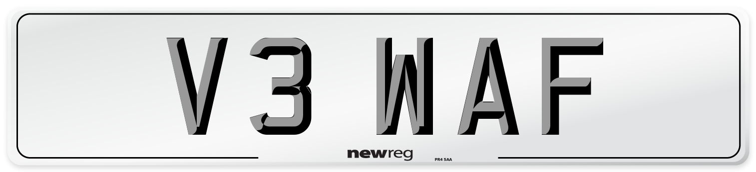 V3 WAF Front Number Plate