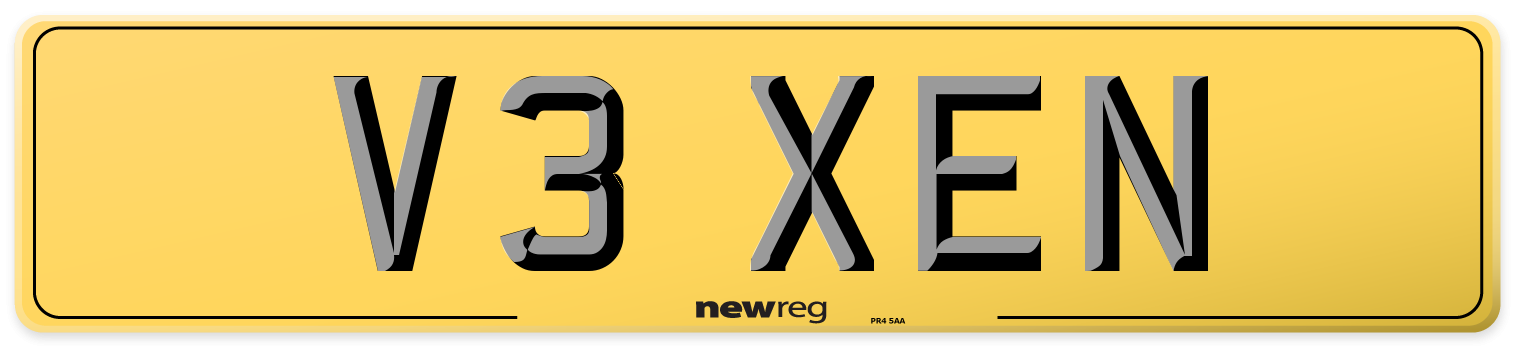 V3 XEN Rear Number Plate