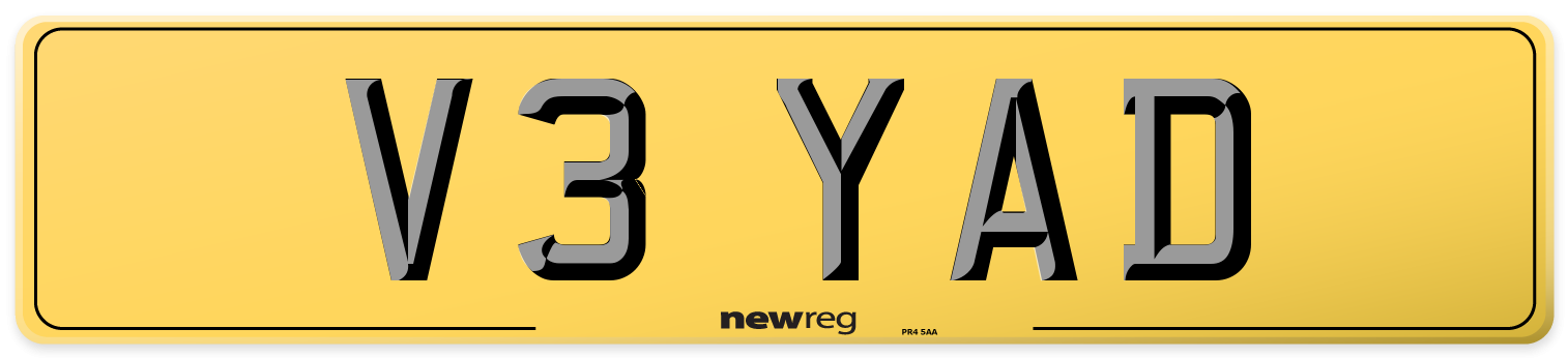 V3 YAD Rear Number Plate