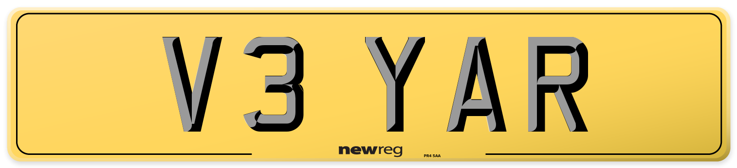 V3 YAR Rear Number Plate