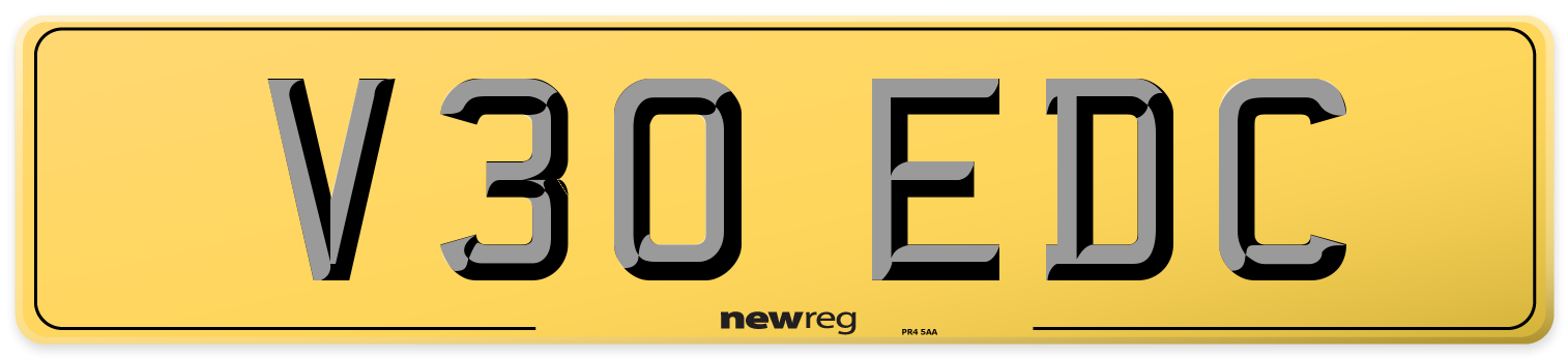 V30 EDC Rear Number Plate