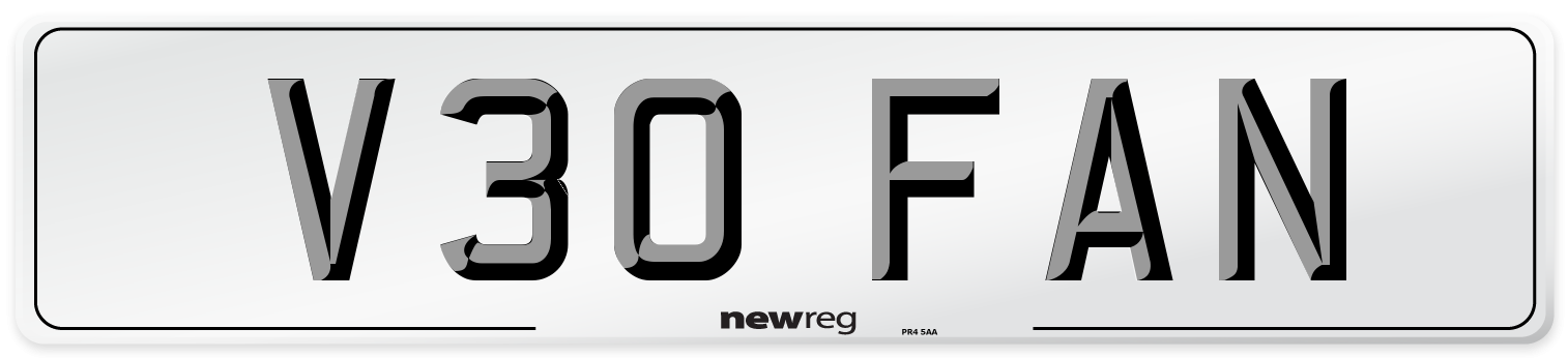 V30 FAN Front Number Plate