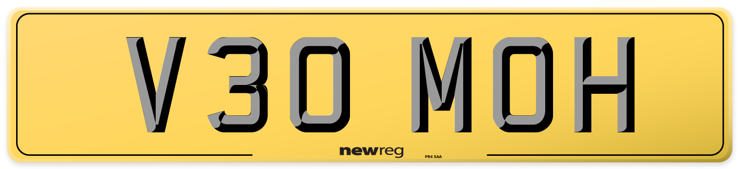 V30 MOH Rear Number Plate