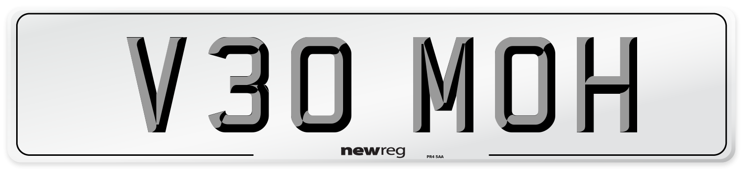 V30 MOH Front Number Plate