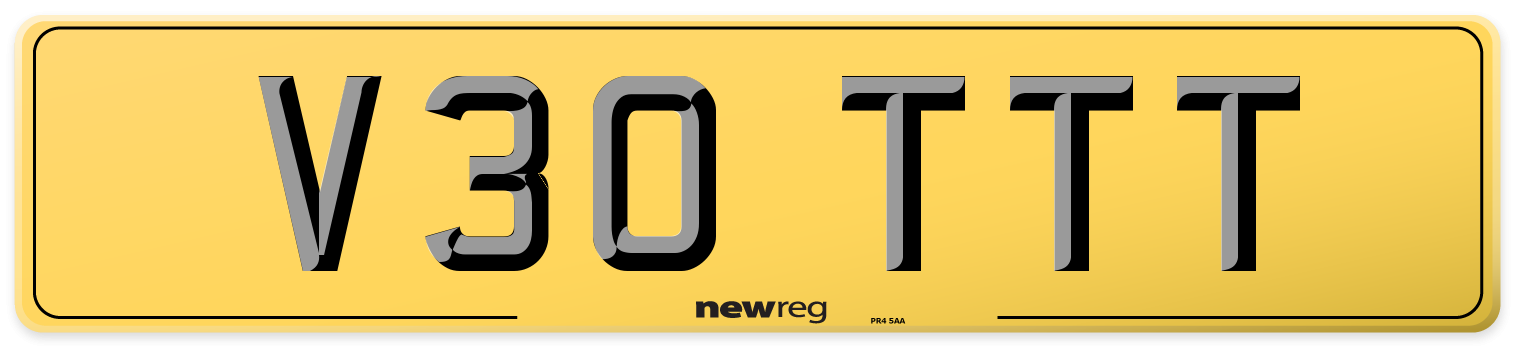 V30 TTT Rear Number Plate
