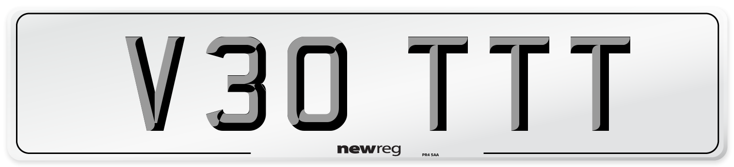 V30 TTT Front Number Plate