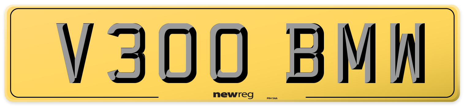 V300 BMW Rear Number Plate