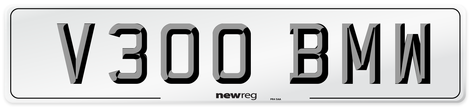 V300 BMW Front Number Plate