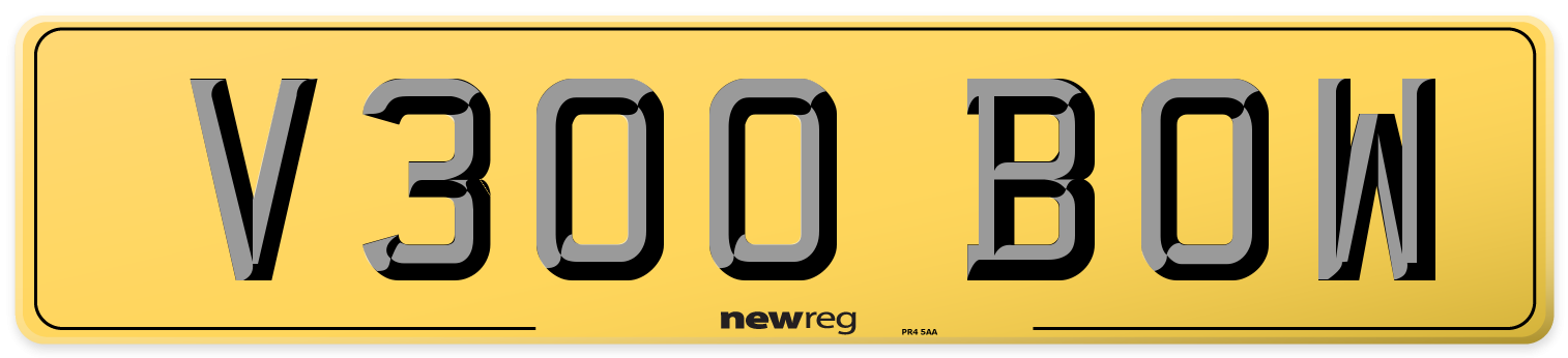 V300 BOW Rear Number Plate