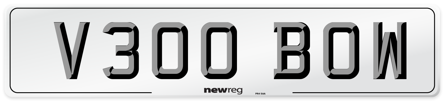 V300 BOW Front Number Plate