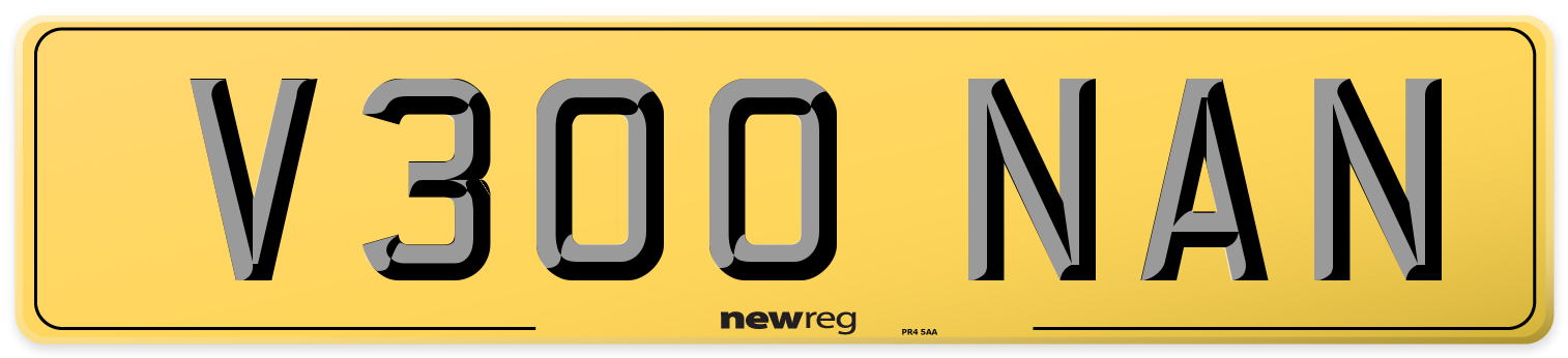 V300 NAN Rear Number Plate
