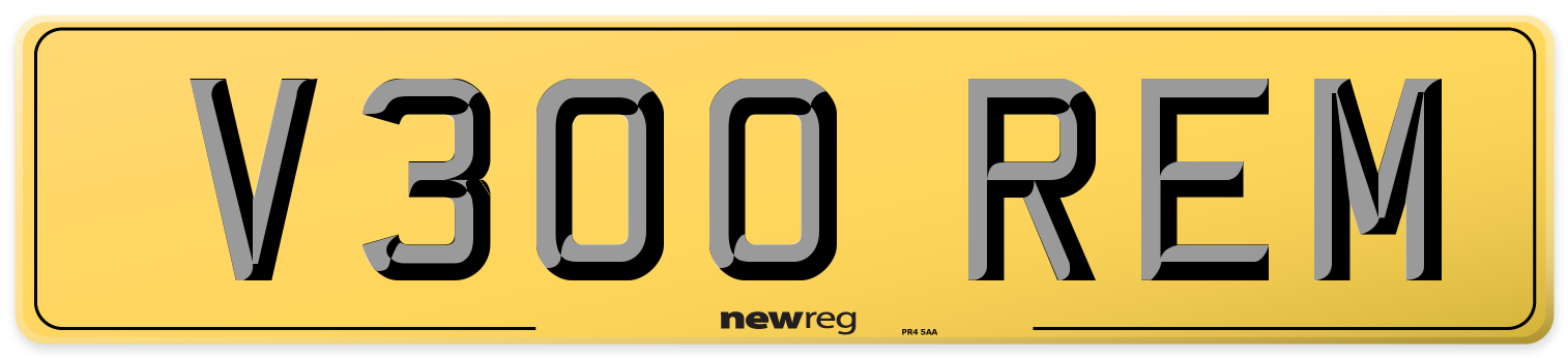 V300 REM Rear Number Plate