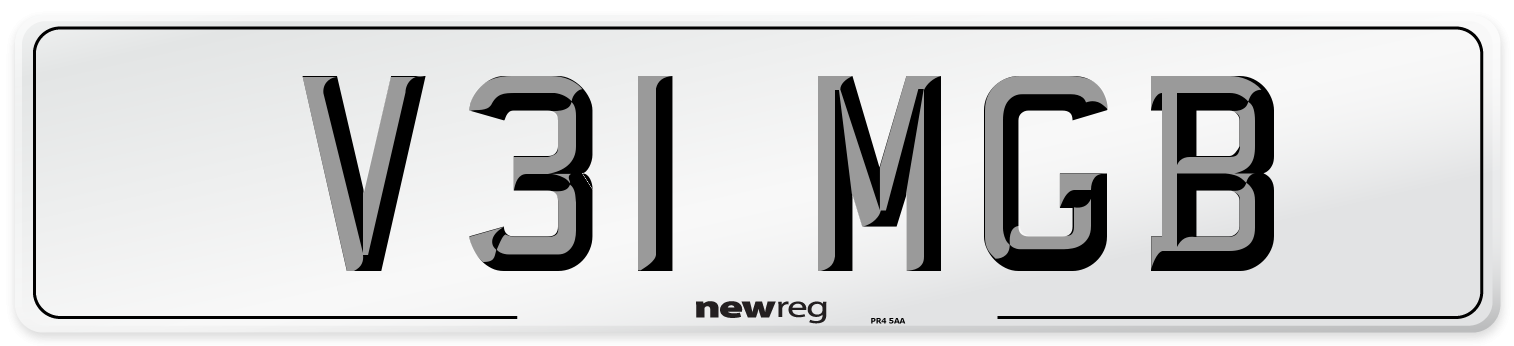 V31 MGB Front Number Plate