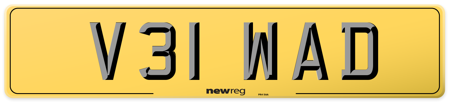 V31 WAD Rear Number Plate