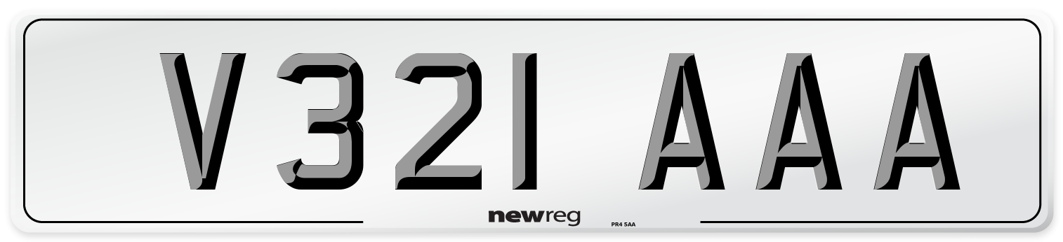 V321 AAA Front Number Plate