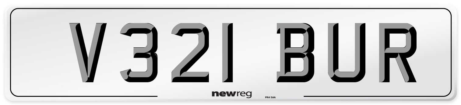 V321 BUR Front Number Plate