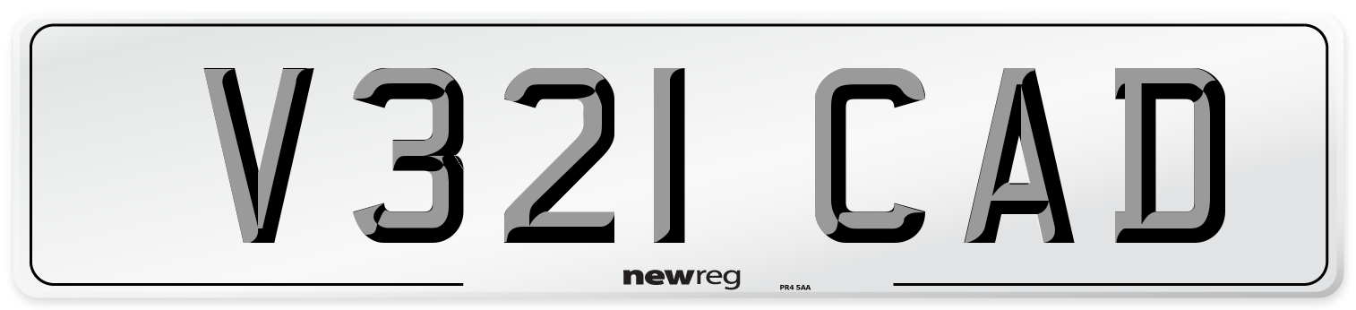 V321 CAD Front Number Plate