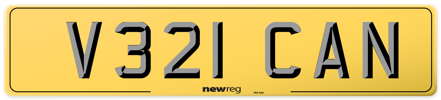 V321 CAN Rear Number Plate