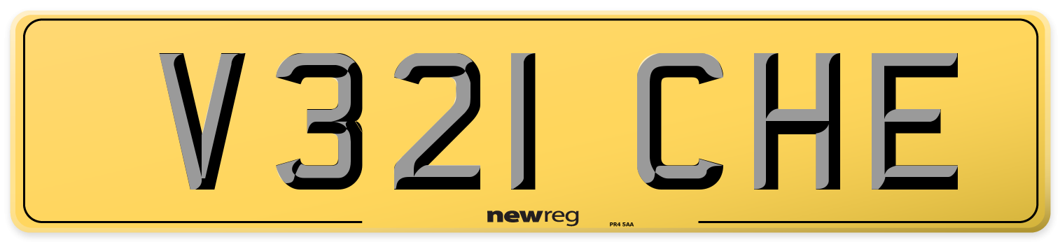 V321 CHE Rear Number Plate