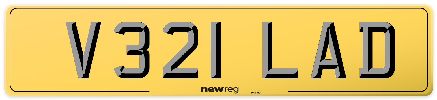V321 LAD Rear Number Plate