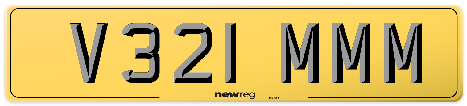 V321 MMM Rear Number Plate