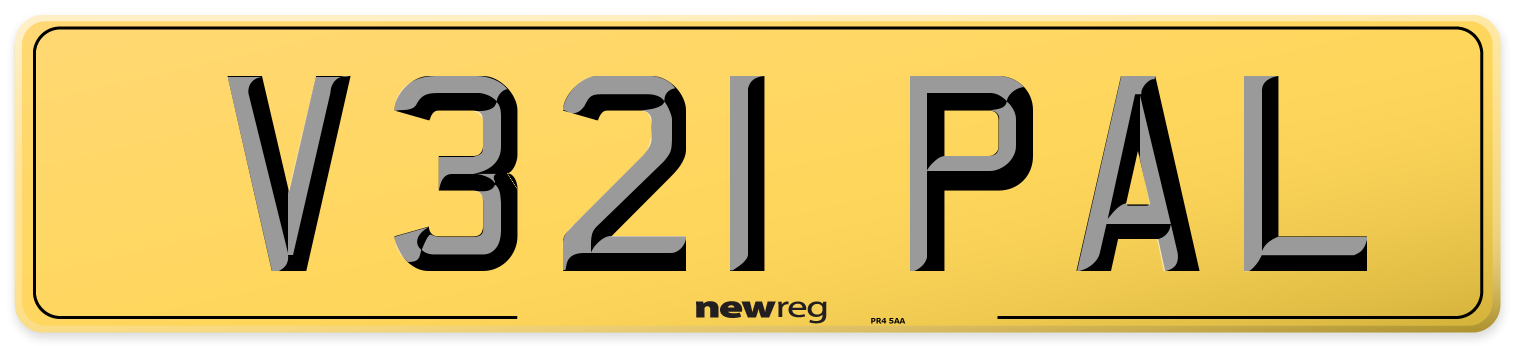V321 PAL Rear Number Plate