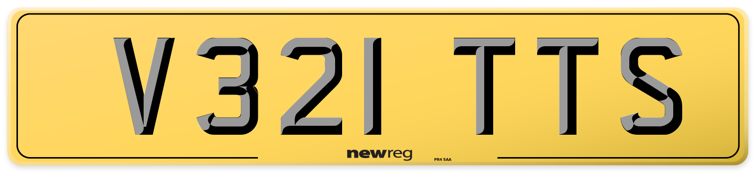 V321 TTS Rear Number Plate