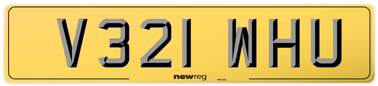 V321 WHU Rear Number Plate
