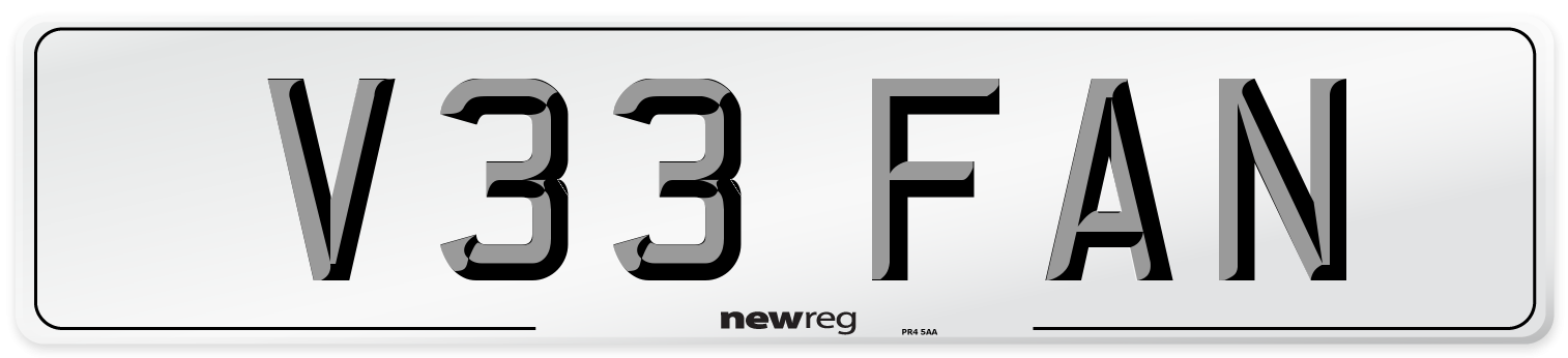V33 FAN Front Number Plate