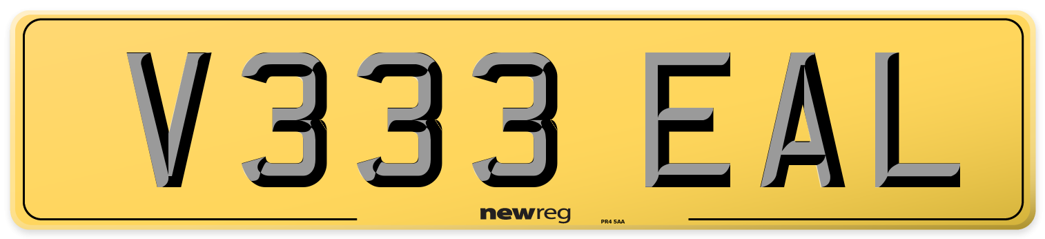 V333 EAL Rear Number Plate