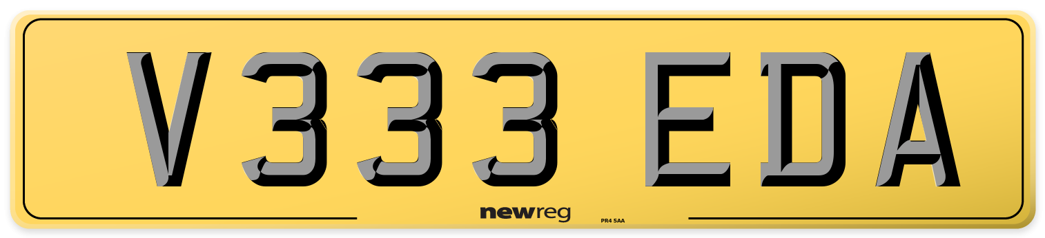 V333 EDA Rear Number Plate