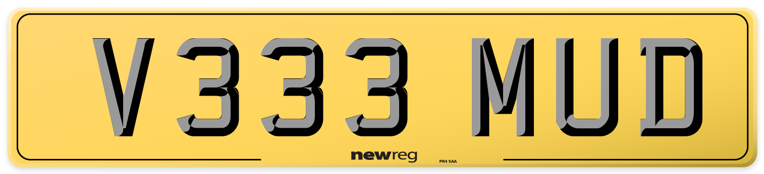 V333 MUD Rear Number Plate