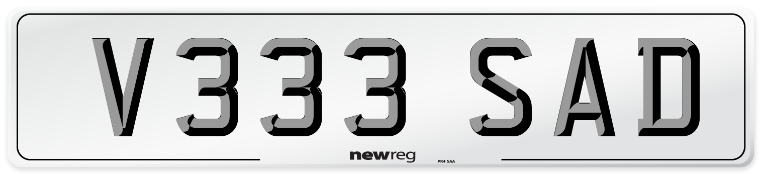 V333 SAD Front Number Plate