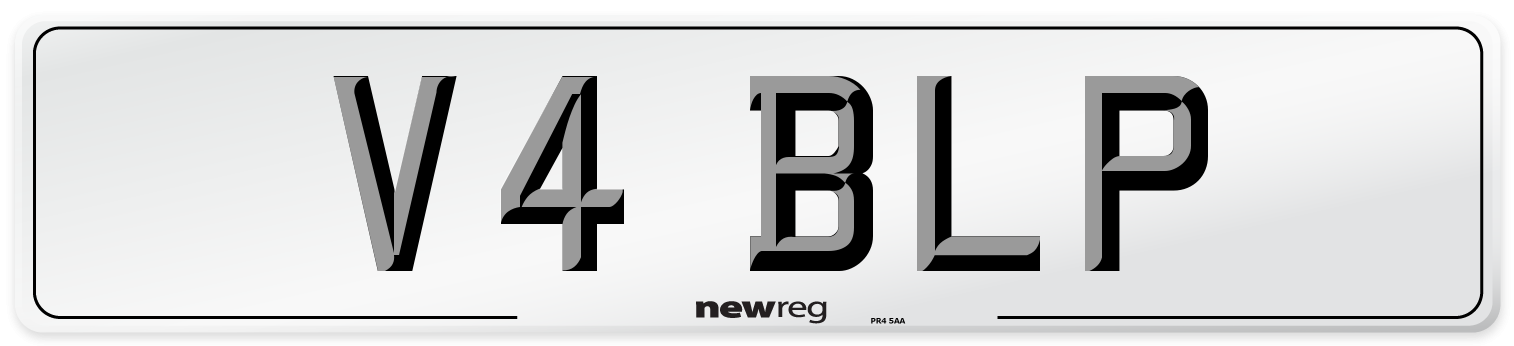 V4 BLP Front Number Plate