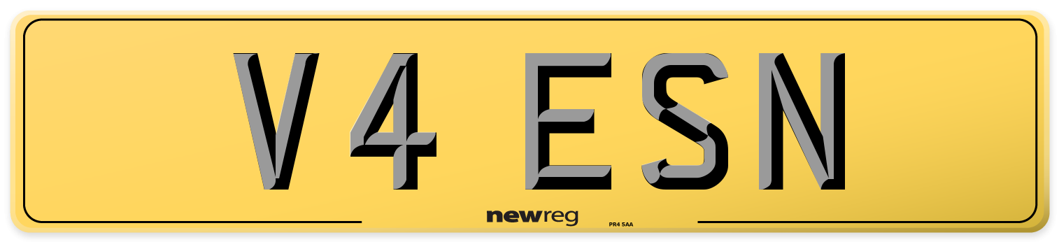 V4 ESN Rear Number Plate