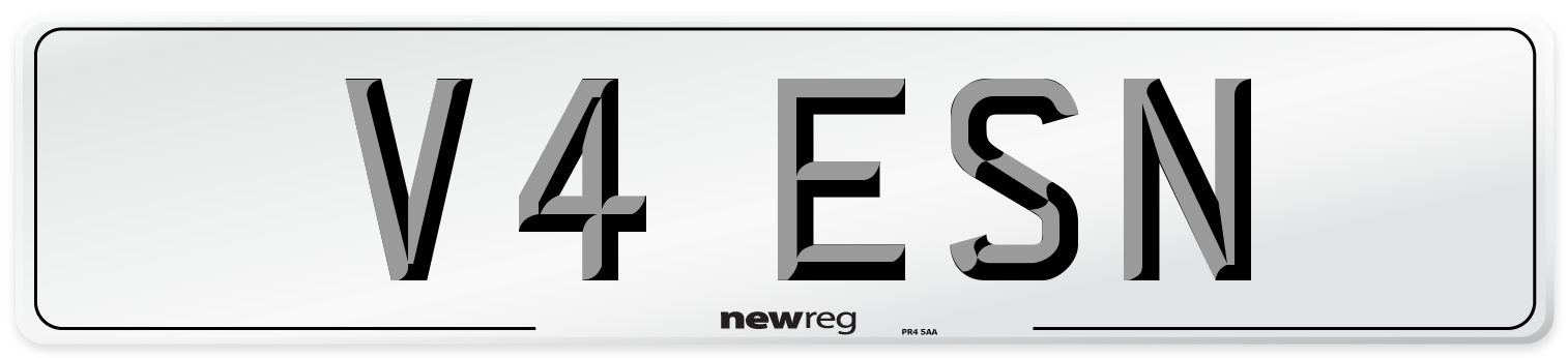 V4 ESN Front Number Plate