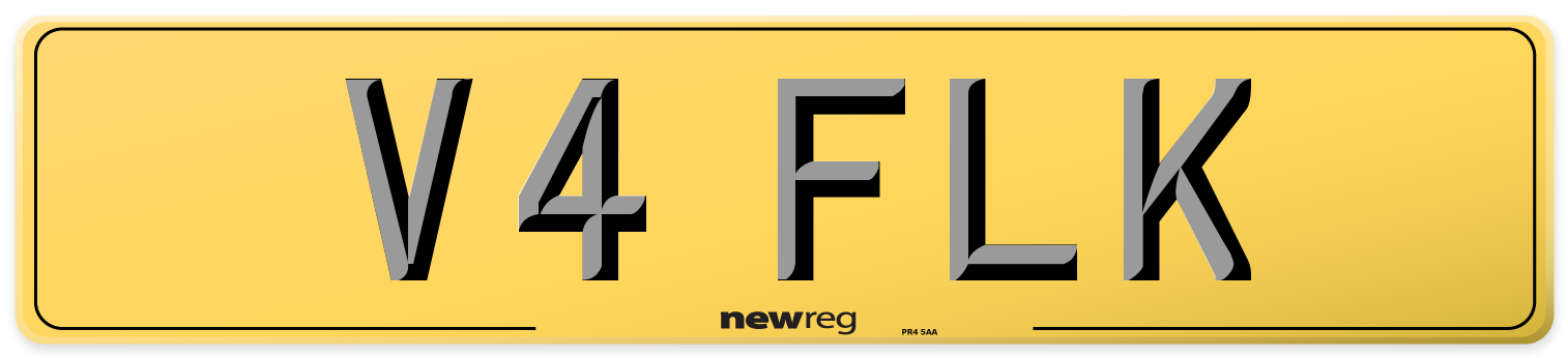 V4 FLK Rear Number Plate
