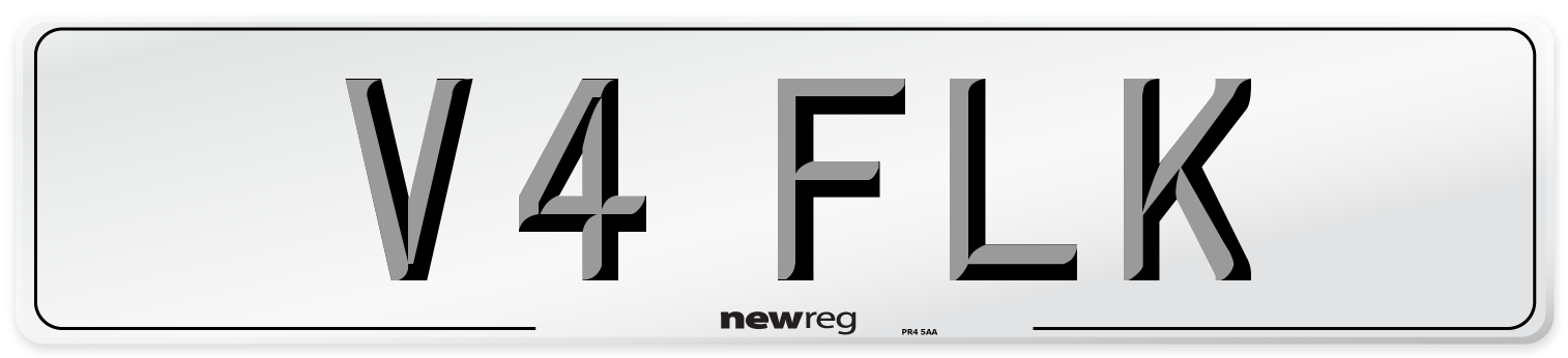 V4 FLK Front Number Plate